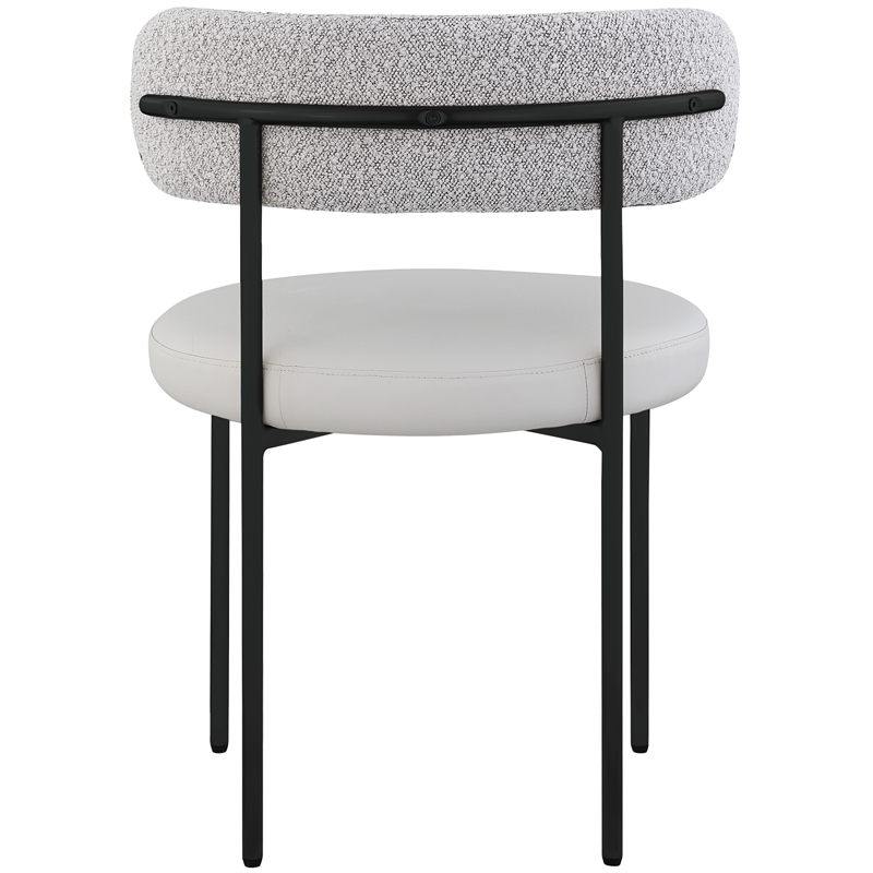 Meridian Furniture Beacon Taupe Vegan Leather and Boucle Dining Chair (Set of 2)