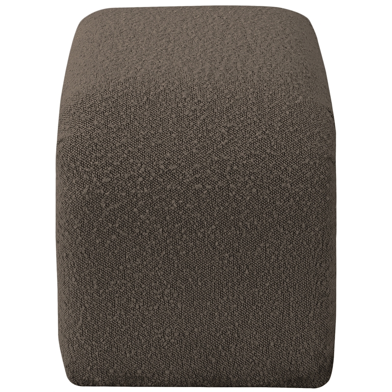 Meridian Furniture Niagara Brown Boucle Fabric Bench