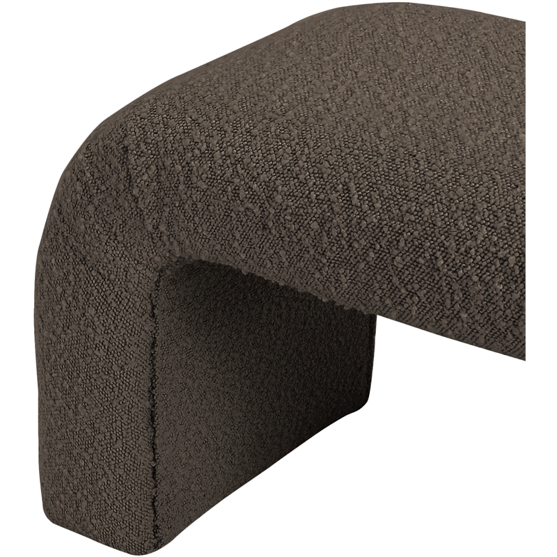 Meridian Furniture Niagara Brown Boucle Fabric Bench