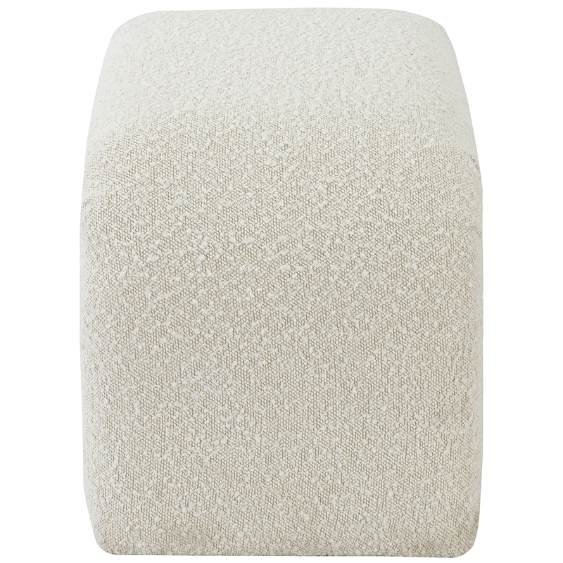 Meridian Furniture Niagara Cream Boucle Fabric Bench