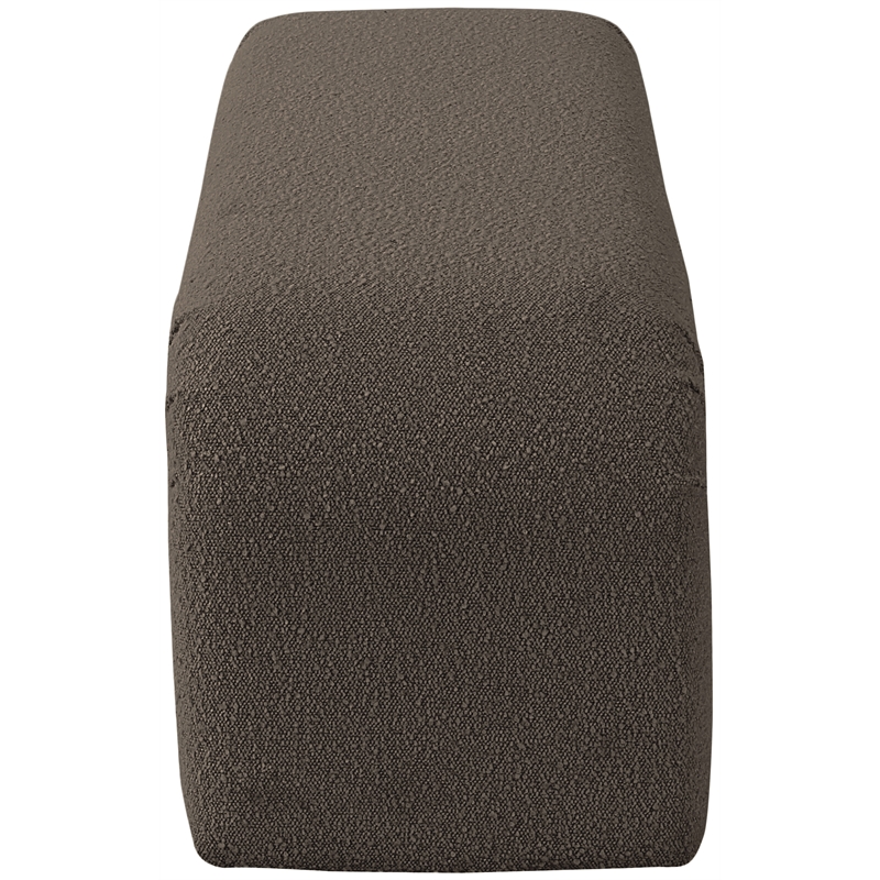 Meridian Furniture Niagara Brown Boucle Fabric Bench