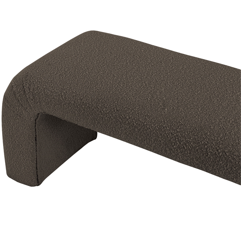 Meridian Furniture Niagara Brown Boucle Fabric Bench