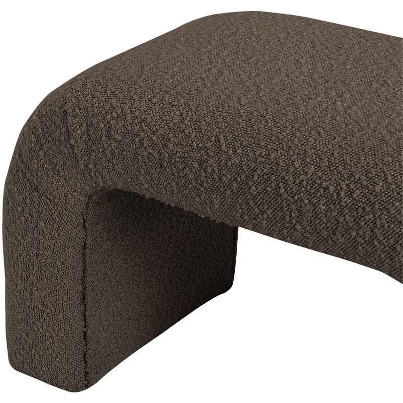Meridian Furniture Niagara Brown Boucle Fabric Bench