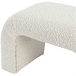 Meridian Furniture Niagara Cream Boucle Fabric Bench