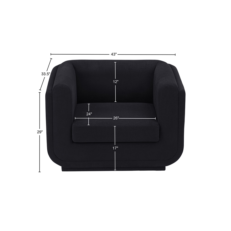 Meridian Furniture Kimora Black Linen Textured Fabric Chair