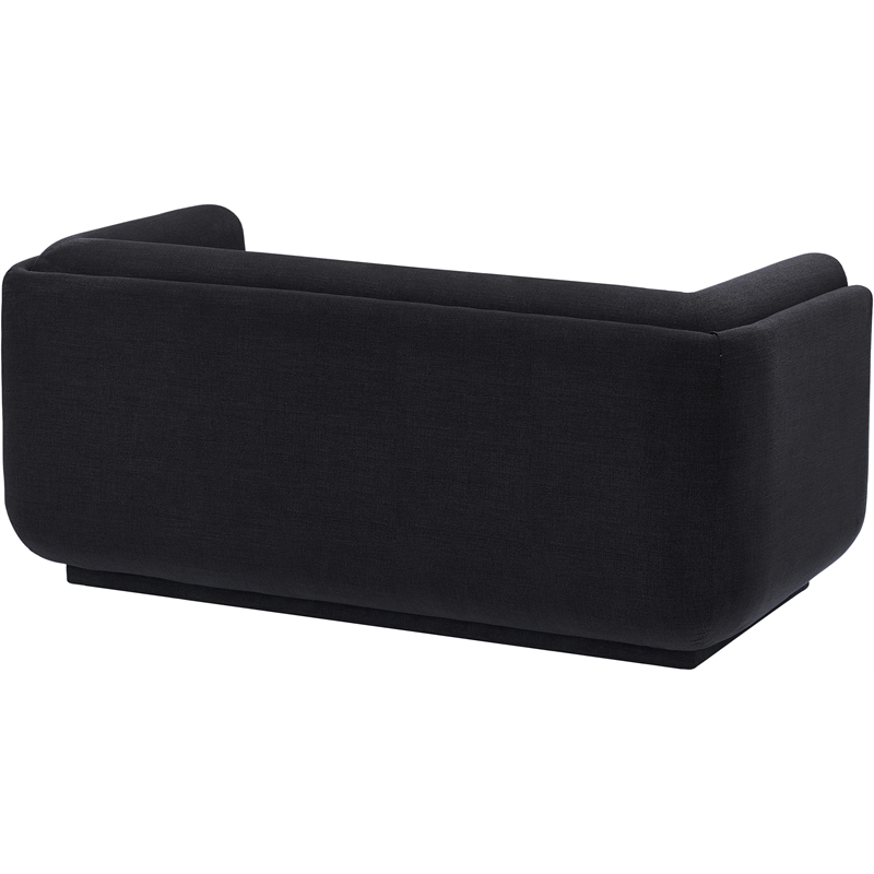 Meridian Furniture Kimora Black Linen Textured Fabric Loveseat