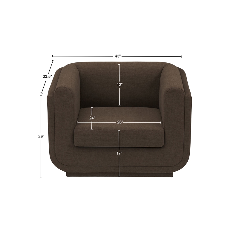 Meridian Furniture Kimora Brown Linen Textured Fabric Chair