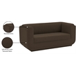 Meridian Furniture Kimora Brown Linen Textured Fabric Loveseat