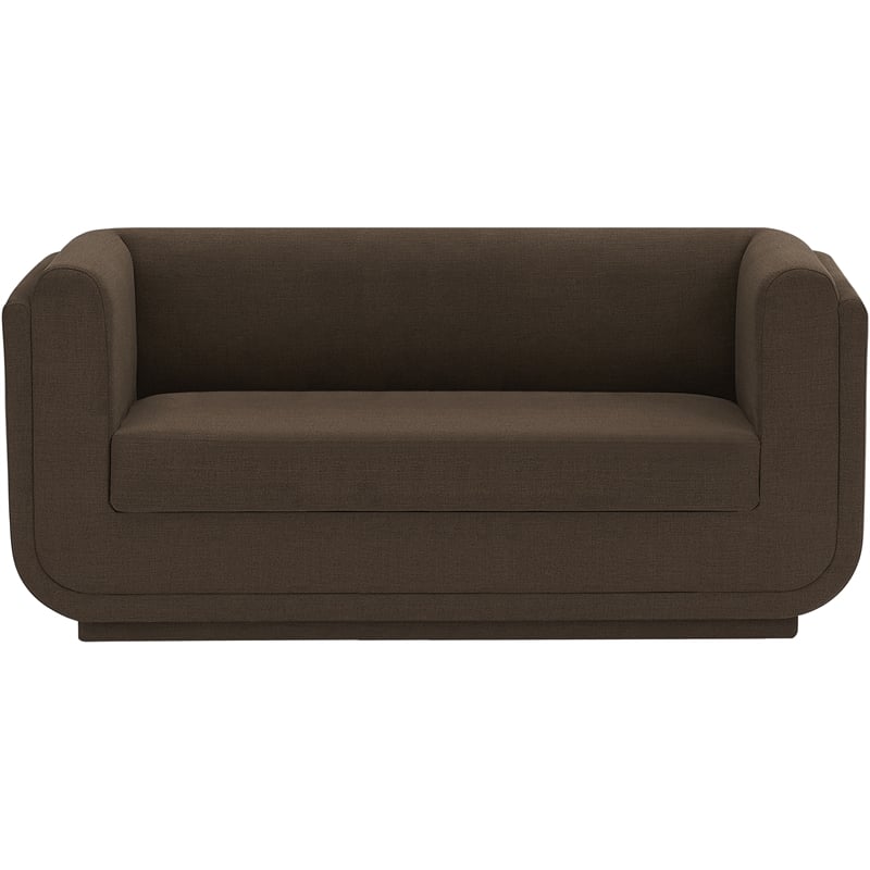 Meridian Furniture Kimora Brown Linen Textured Fabric Loveseat