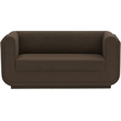 Meridian Furniture Kimora Brown Linen Textured Fabric Loveseat