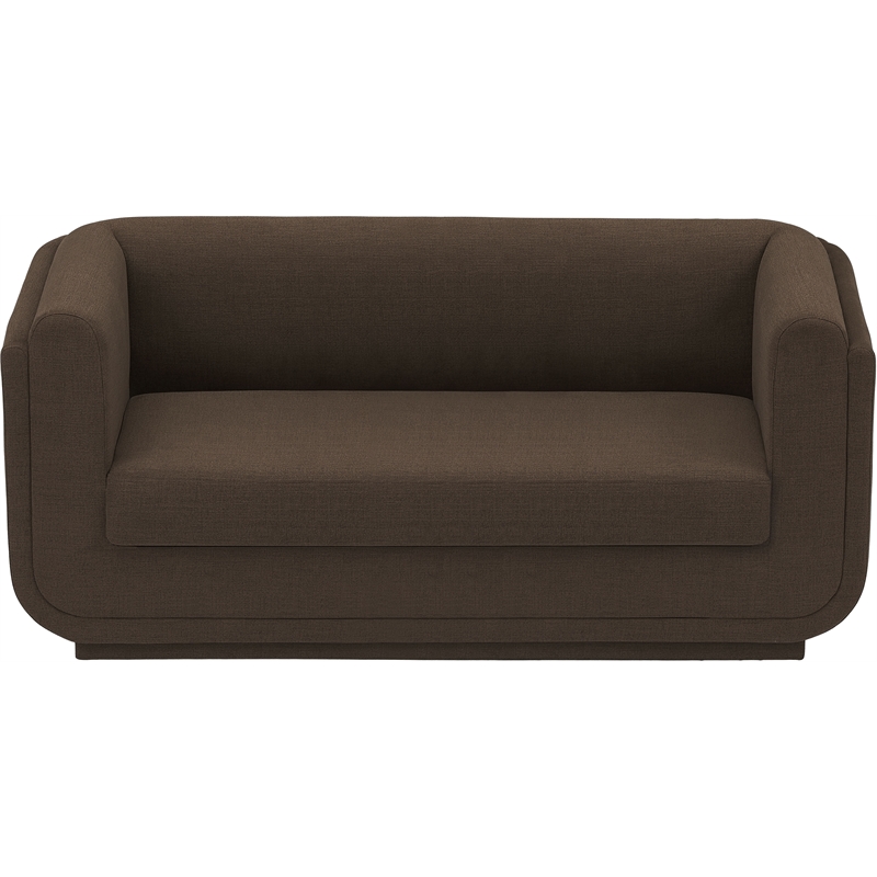 Meridian Furniture Kimora Brown Linen Textured Fabric Loveseat