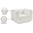 Meridian Furniture Kimora Cream Linen Textured Fabric Chair