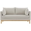 Meridian Furniture Langham Beige Linen Textured Fabric Loveseat