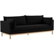Meridian Furniture Langham Black Linen Textured Fabric Sofa