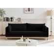 Meridian Furniture Langham Black Linen Textured Fabric Sofa