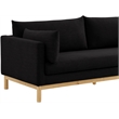 Meridian Furniture Langham Black Linen Textured Fabric Sofa