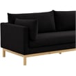 Meridian Furniture Langham Black Linen Textured Fabric Sofa