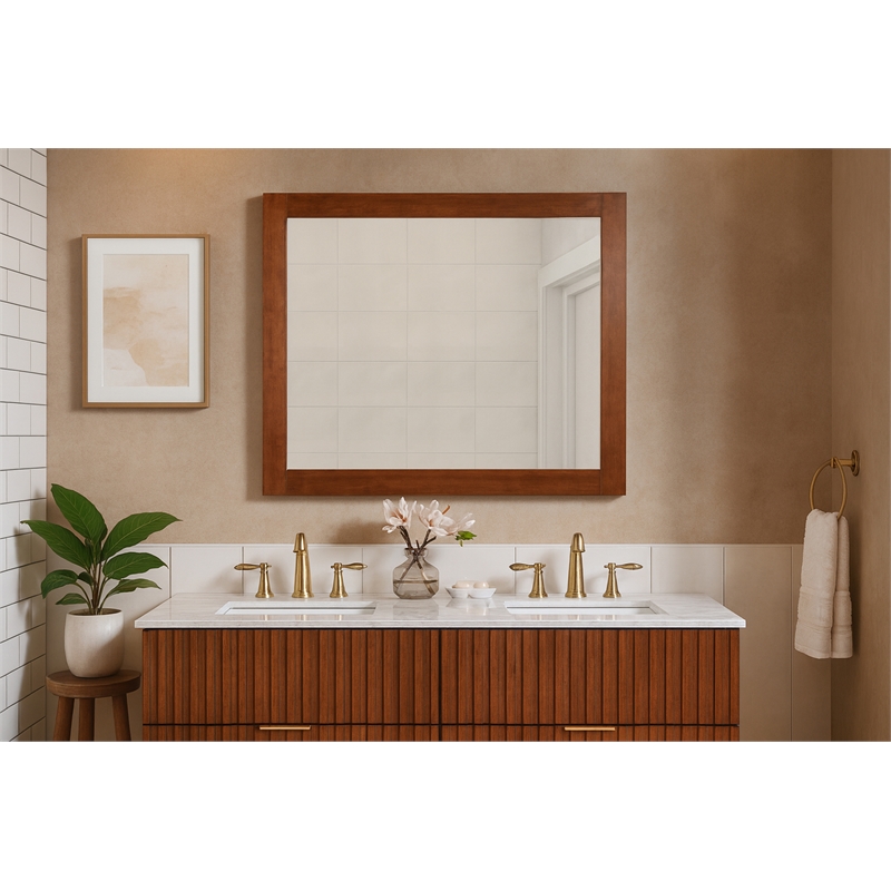 Meridian Furniture Monad Walnut Mirror