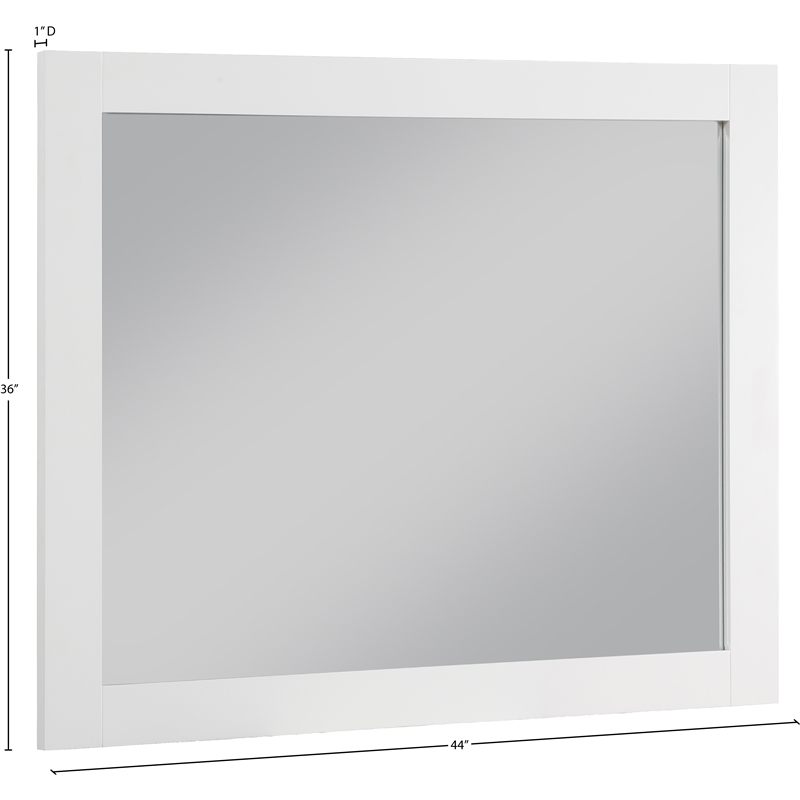 Meridian Furniture Monad White Mirror