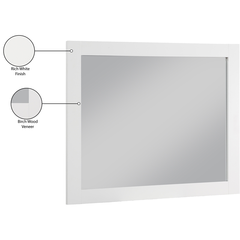 Meridian Furniture Monad White Mirror