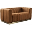 Meridian Furniture Marlon Saddle Velvet Loveseat