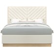Meridian Furniture Casa Cream Vegan Leather Queen Bed