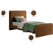 Meridian Furniture Sloan Saddle Velvet Twin Bed