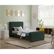 Meridian Furniture Stylus Green Boucle Fabric Twin Bed