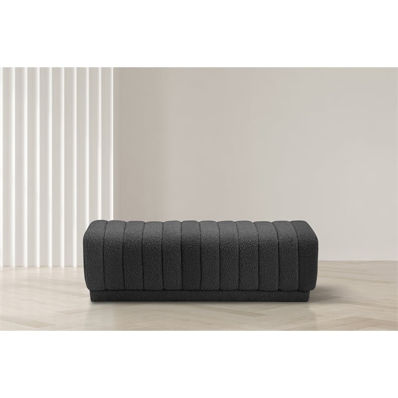 Meridian Furniture Heathrow Black Ottoman/Bench