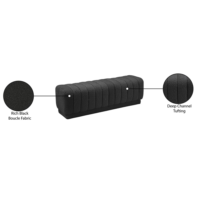 Meridian Furniture Heathrow Black Ottoman/Bench