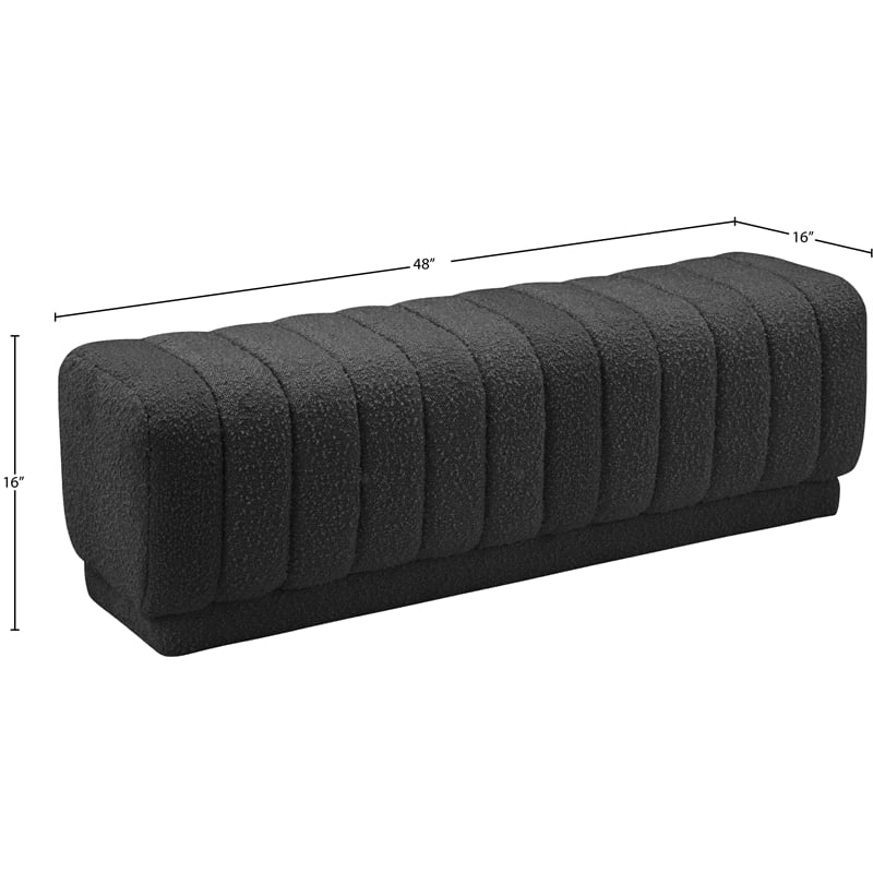 Meridian Furniture Heathrow Black Ottoman/Bench