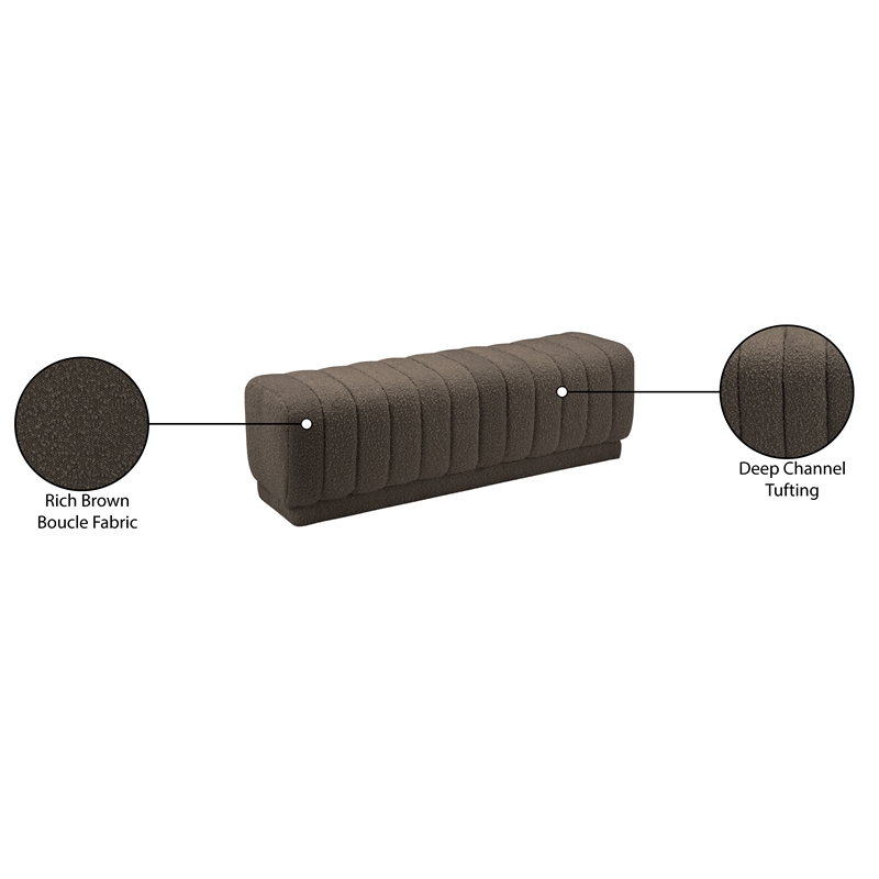 Meridian Furniture Heathrow Brown Ottoman/Bench