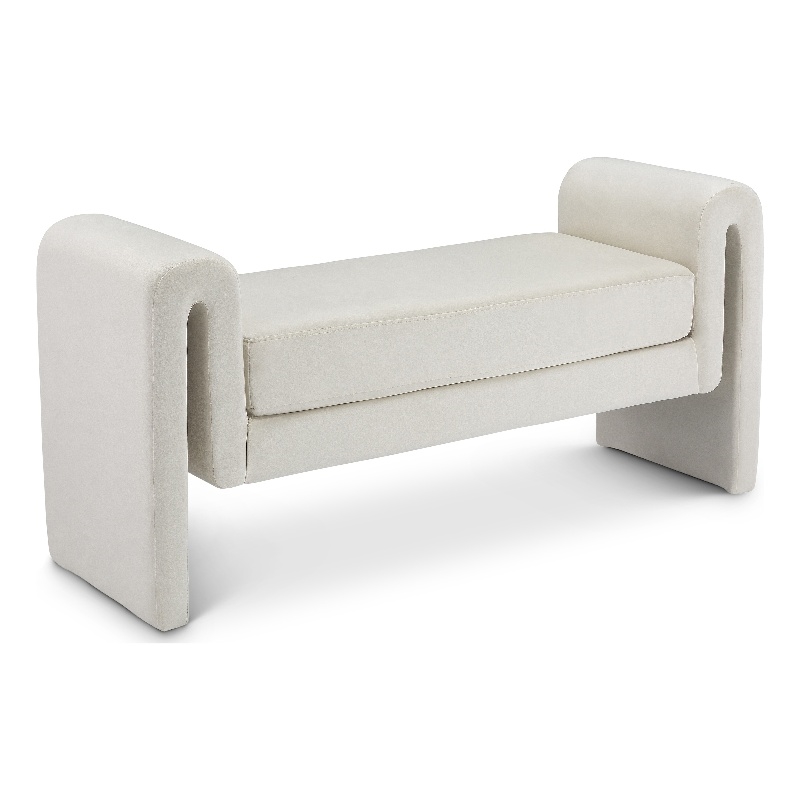 Meridian Furniture Stylus Cream Velvet Bench