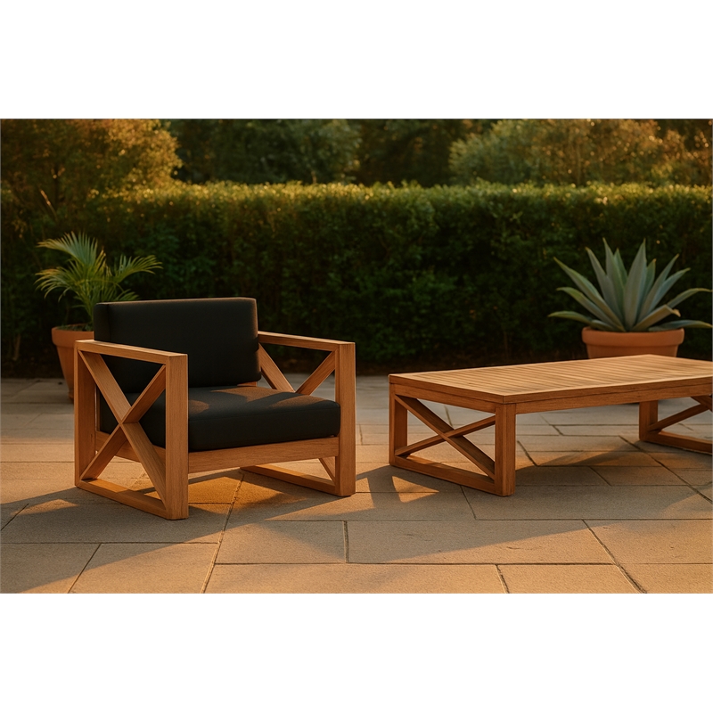 Meridian Furniture Anguilla Black Water Resisting Outdoor Chair