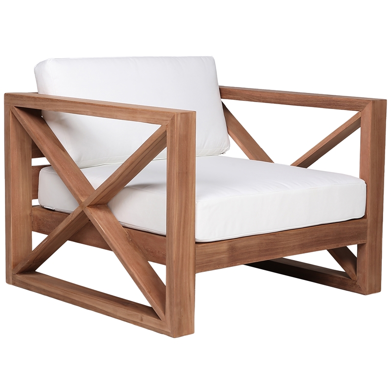 Meridian Furniture Anguilla Off White Water Resisting Outdoor Chair