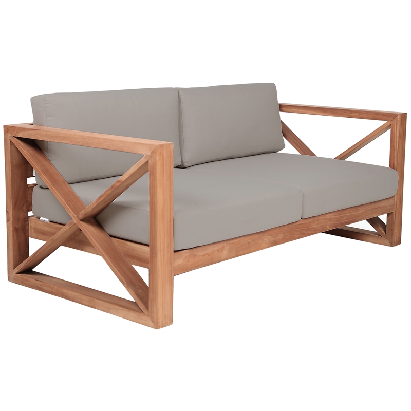 Meridian Furniture Anguilla Grey Water Resisting Outdoor Loveseat