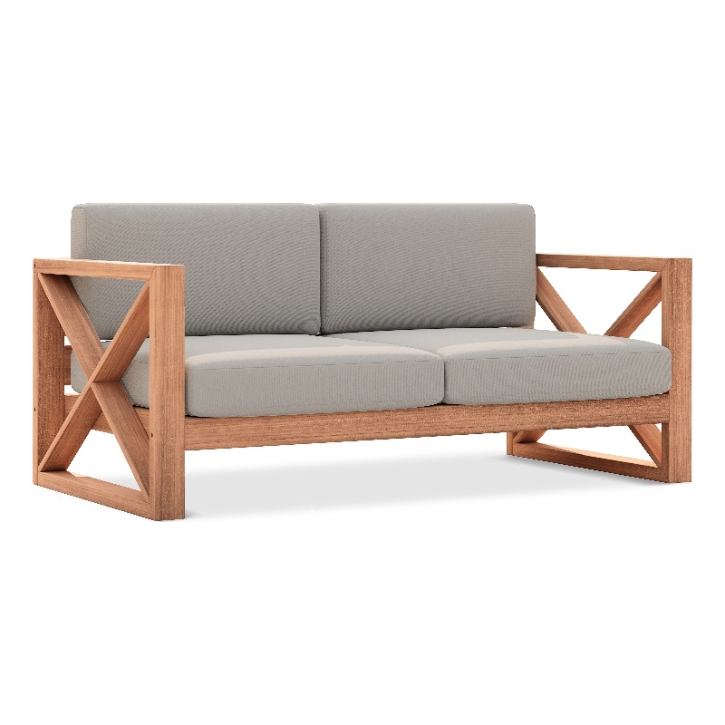 Meridian Furniture Anguilla Grey Water Resisting Outdoor Loveseat