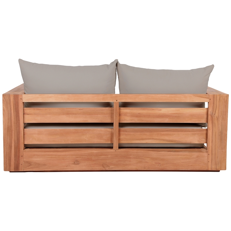 Meridian Furniture Tulum Grey Water Resisting Outdoor Loveseat