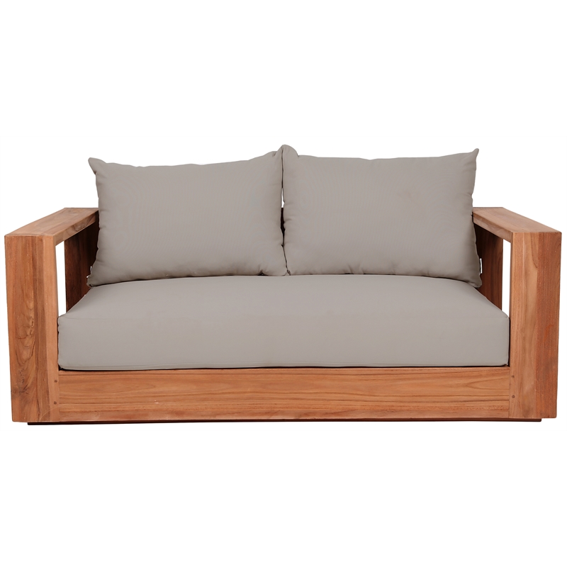 Meridian Furniture Tulum Grey Water Resisting Outdoor Loveseat