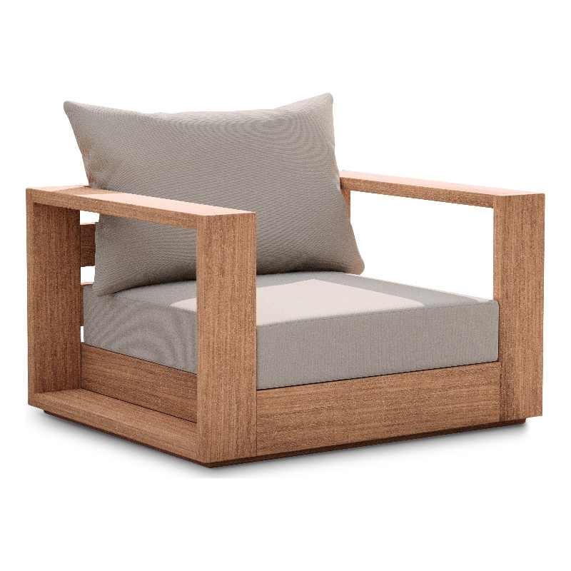 Meridian Furniture Tulum Grey Water Resisting Outdoor Chair