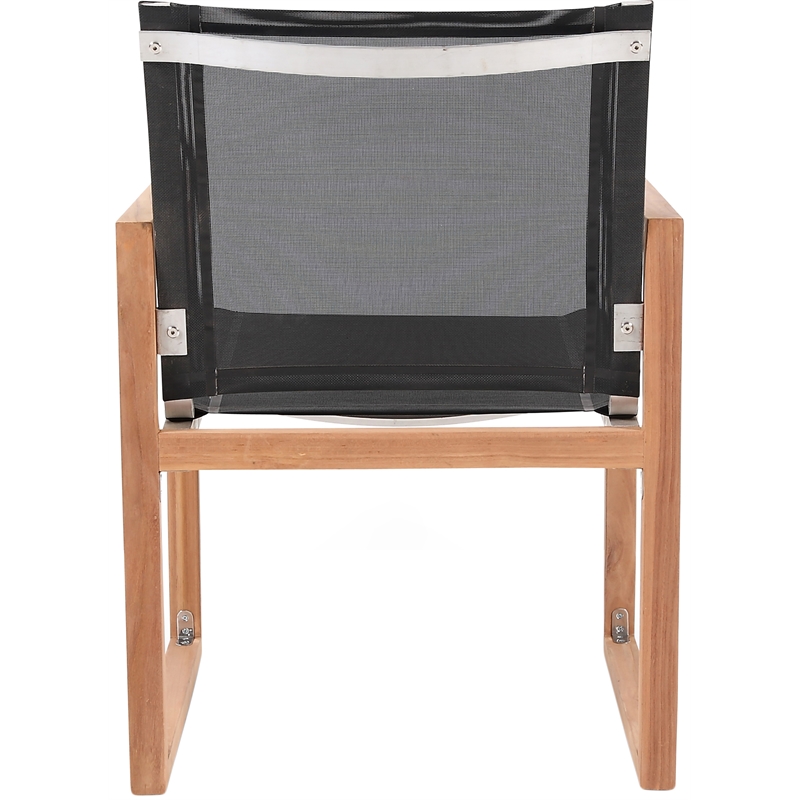 Meridian Furniture Tulum Black Water Resisting Outdoor Dining Arm Chair