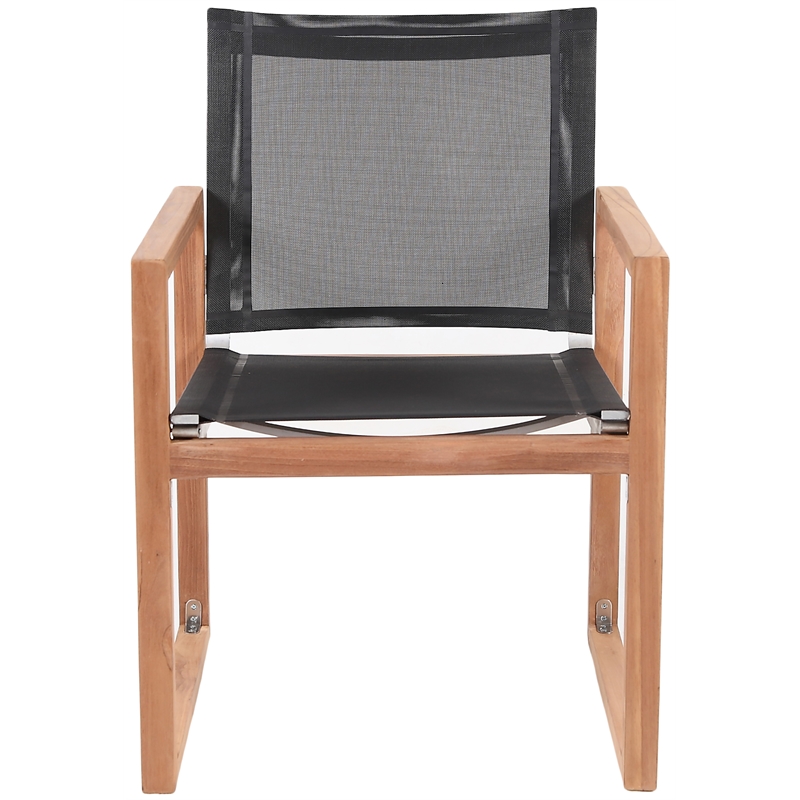 Meridian Furniture Tulum Black Water Resisting Outdoor Dining Arm Chair