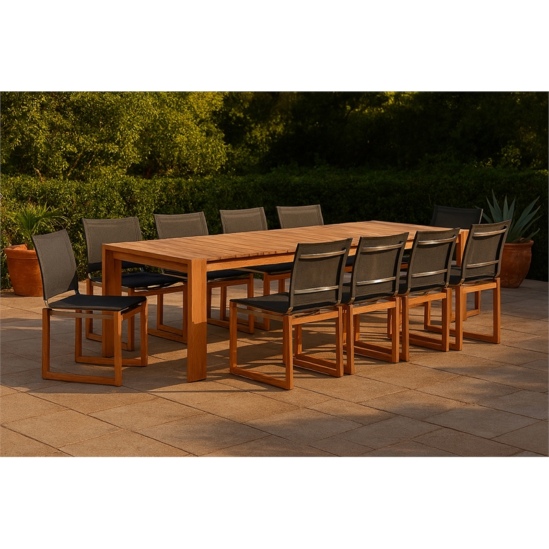 Meridian Furniture Tulum Black Water Resisting Outdoor Dining Side Chair