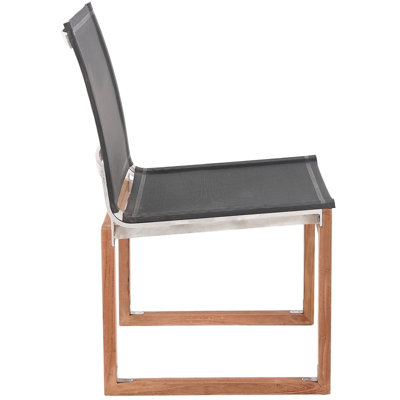 Meridian Furniture Tulum Black Water Resisting Outdoor Dining Side Chair