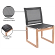 Meridian Furniture Tulum Black Water Resisting Outdoor Dining Side Chair