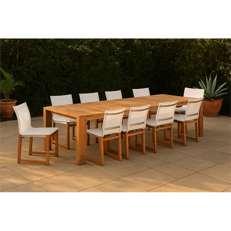 Meridian Furniture Tulum Off White Water Resisting Outdoor Dining Side Chair