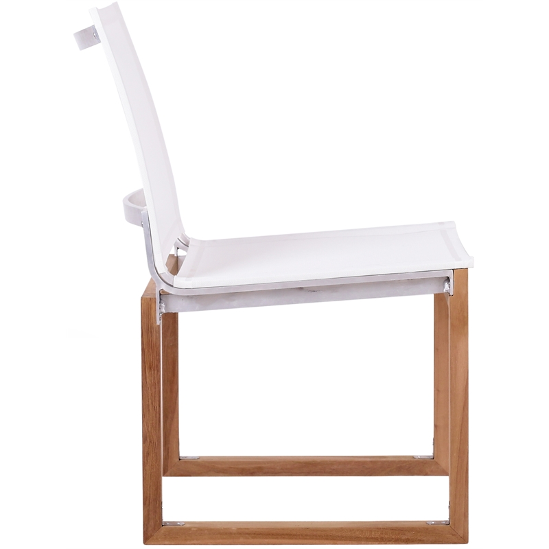 Meridian Furniture Tulum Off White Water Resisting Outdoor Dining Side Chair