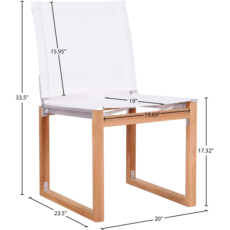 Meridian Furniture Tulum Off White Water Resisting Outdoor Dining Side Chair