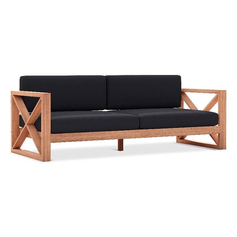 Meridian Furniture Anguilla Black Water Resisting Outdoor Sofa