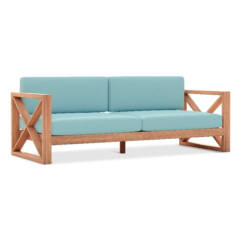 Meridian Furniture Anguilla Blue Water Resisting Outdoor Sofa